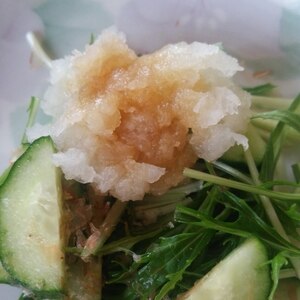 水菜ときゅうりのおろしポン酢サラダ